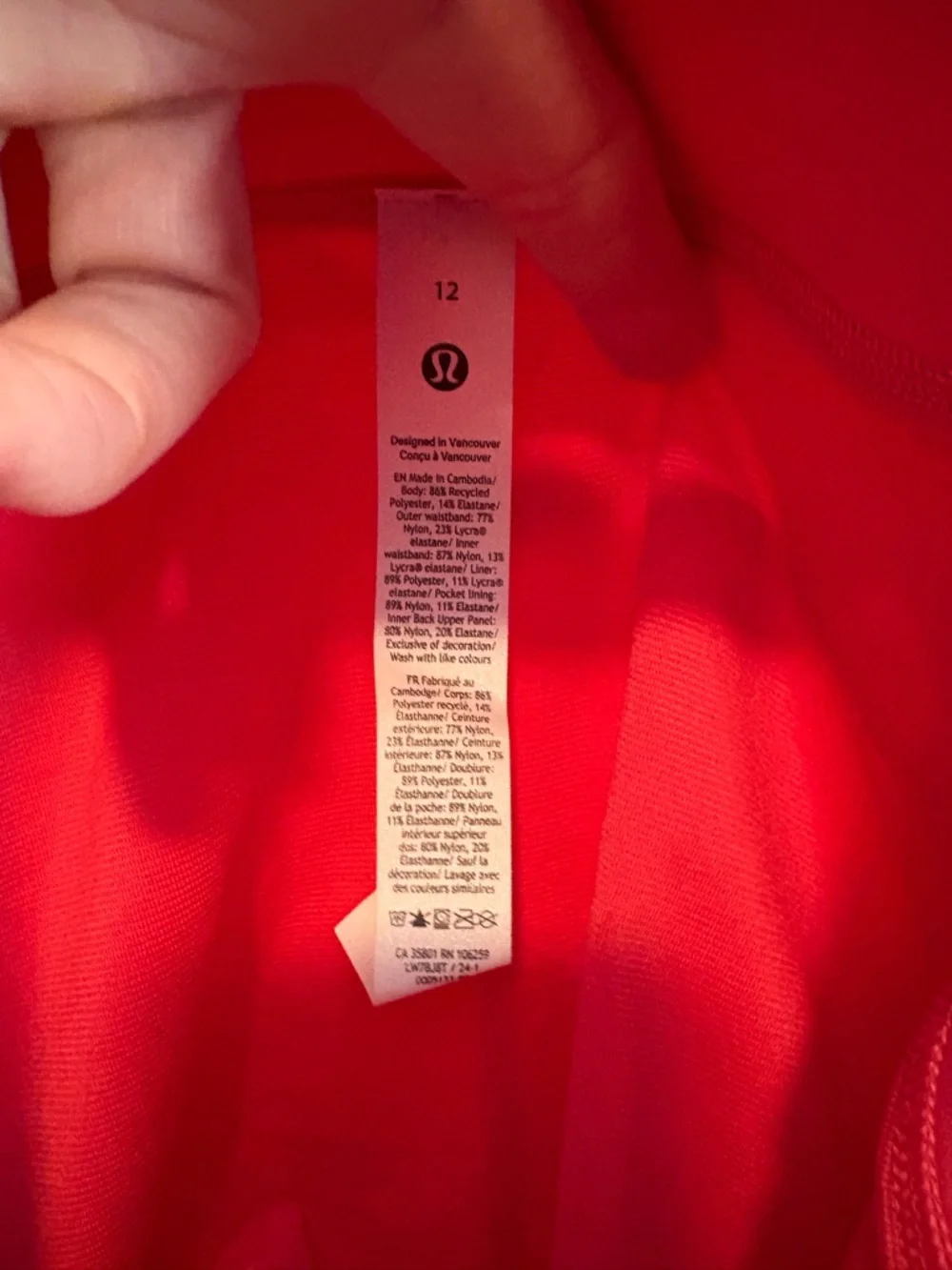 Lululemon Speed Up High-Rise Lined Short 4" Red Glow size 12 - Picture 7 of 7
